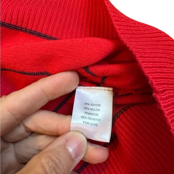One A Red Striped Sweater Size 2X Preppy Minimalist Oversized Fall
A179 - Picture 5 of 5